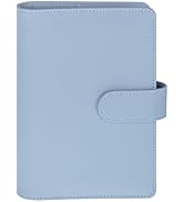 Antner A6 Notebook Binder Refillable 6 Ring Budget Binder Cover for A6 Refill Paper, PU Leather A...