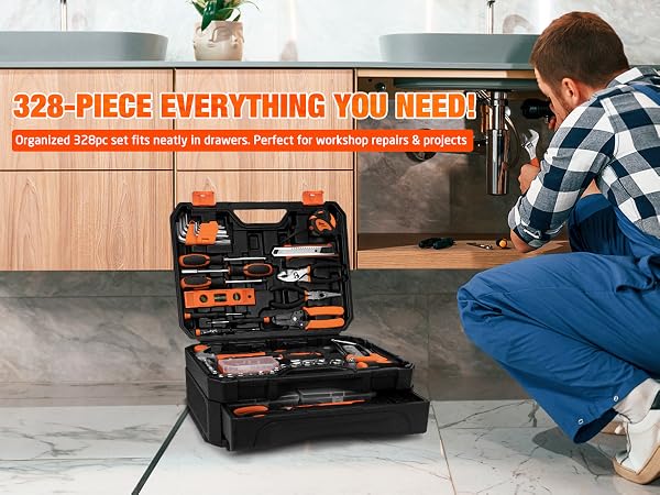 328 pcs Home Tool Set