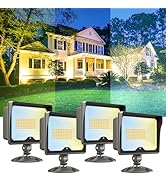 CINOTON 55W LED Flood Light 3CCT (3000K/4000K/5000K), 7700LM Dusk-to-Dawn Photocell Outdoor Secur...