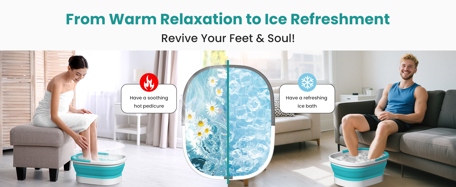 Nekteck Foot Soaking Tub Collapsible Bucket for Foot Bath Soak Pedicure Foot Spa Gifts Men Women