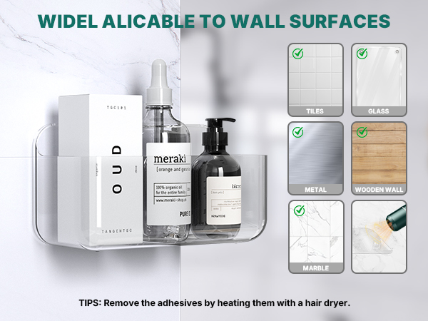 clear shower shelves for inside shower