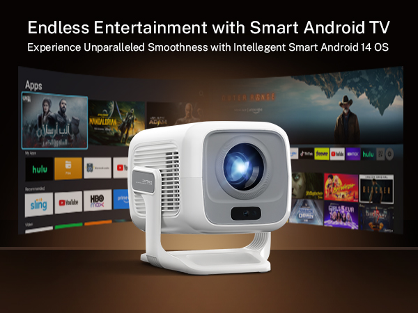 mini smart outdoor portable movie 4k projector wifi bluetooth 1080P 270°