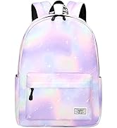 Lohol Galaxy Backpack for School Travel, Lightweight BookBag for Girls Kids