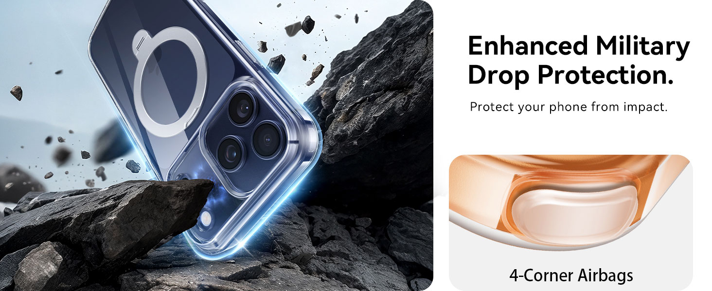 Peerock for iphone 17 pro max case clear with magnetic stand