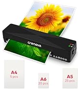 Crenova A4 Laminator Machine 50pcs Laminating Pouches (5*A4 20*A5 25*A6)