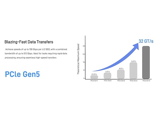 LetLinkSo Gen5 PCIe 5.0 x16 to 2 MCIO x8 8i U.2 Connector NVMe SSD Adapter Card