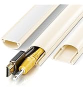 42.5in Cord Cover, Cord Hider for 1-2 Cords, Half Round Cord Covers for Wires on Wall, Adhesive W...