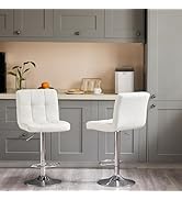 DUMOS Bar Stools Set of 2, 24 inch Counter Height Bar Stools, Upholstered Modern Kitchen Barstool...