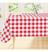 Smiry Rectangle Table Cloth, Waterproof Vinyl Tablecloths with Flannel Backing, Wipeable Buffalo ...