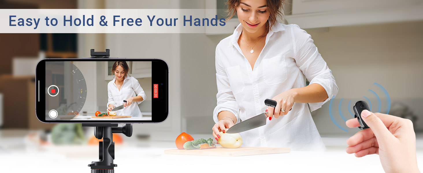 Rechargeable Shutter with Front/Rear Camera Switch for iPhone Android iPad