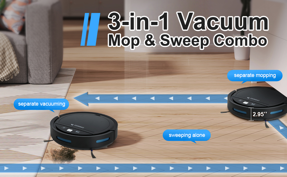 3-in-1 Vacuum mop &amp;amp; Sweep Combo