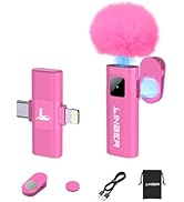 Linber Wireless Lavalier Microphone for iPhone &amp; Android, A2 Magnetic Mic with AI Noise Cancellat...