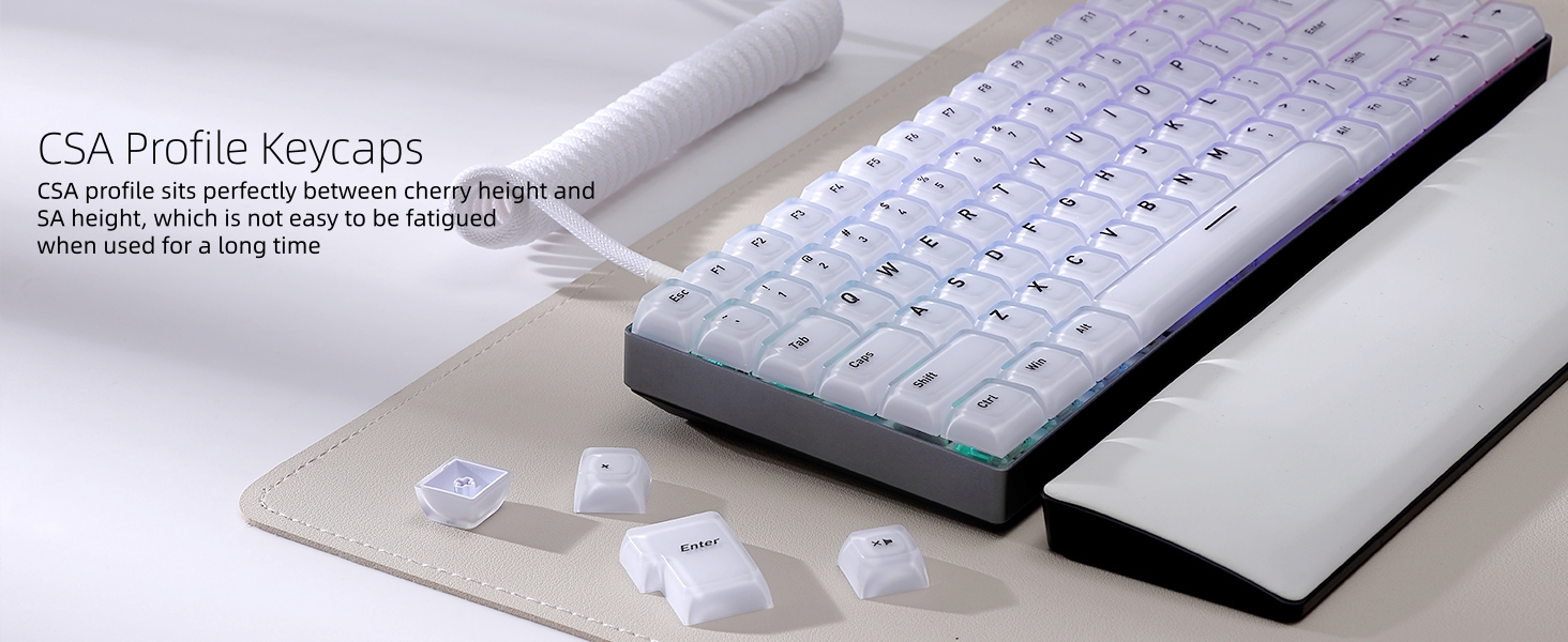 Womier Keycaps 75% Foundation Shine Through Keycaps for Mechanical Keyboards
