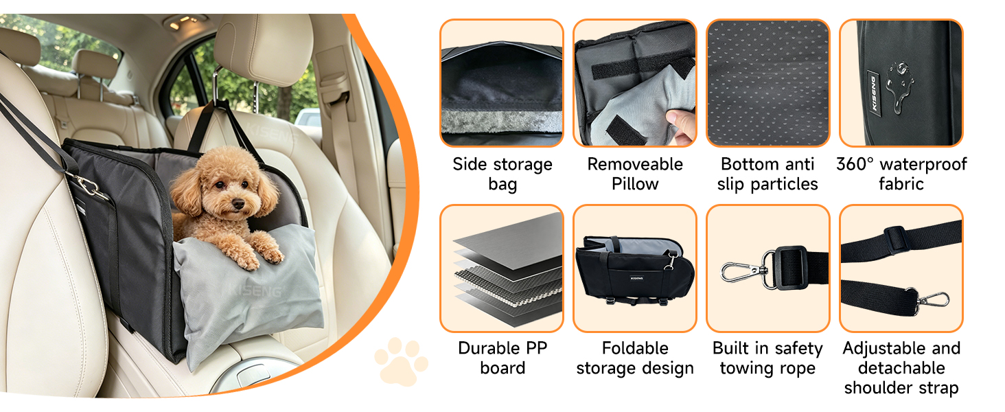 Side storagebag Durable PPboard RemoveablePillow Foldablestorage design 360°waterprooffabric