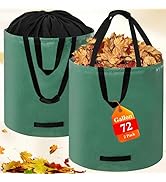 Reusable Yard Waste Bags, 2 Pack 72 Gallon Heavy Duty Lawn Leaf Garden Bag with Extension Layer, ...