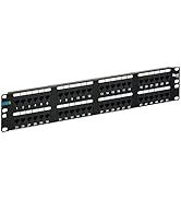 ICC CAT6 Patch Panel, UL Listed &amp; PoE++ Rated Gigabit Applications, Rackmount 48 Port 2U 19-Inch ...