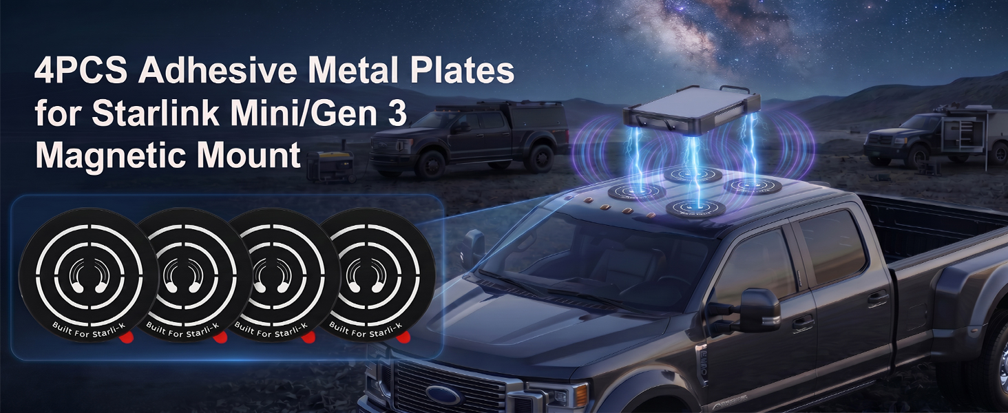 4PCS Magnetic Roof Mount Plates for Starlink Mini &amp;amp; Gen 3