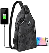 Sling Crossbody Backpack for Nintendo Switch/Lite/OLED, Portable Waterproof Shoulder Chest Carryi...