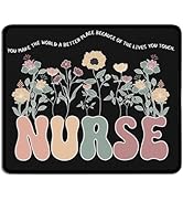 TopXmai Floral Nurse Mouse Pad for Desk, Nurse Appreciation Gifts Mouse Pads Mousepad for Compute...