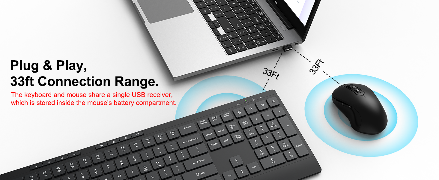 Plug &amp;amp; Play, 33ft Connection Range.