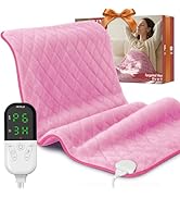 Heating Pad for Back Pain &amp; Period Cramps - King Size 35"x20" Electric Heating Pad for Neck and S...