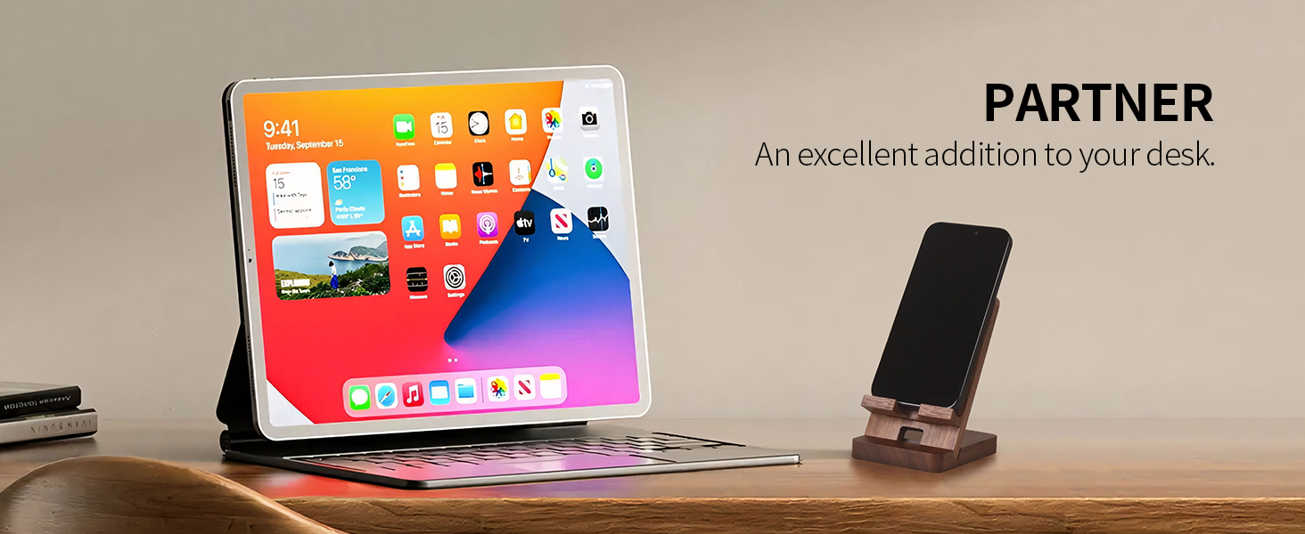 Wood phone stand for desk 4