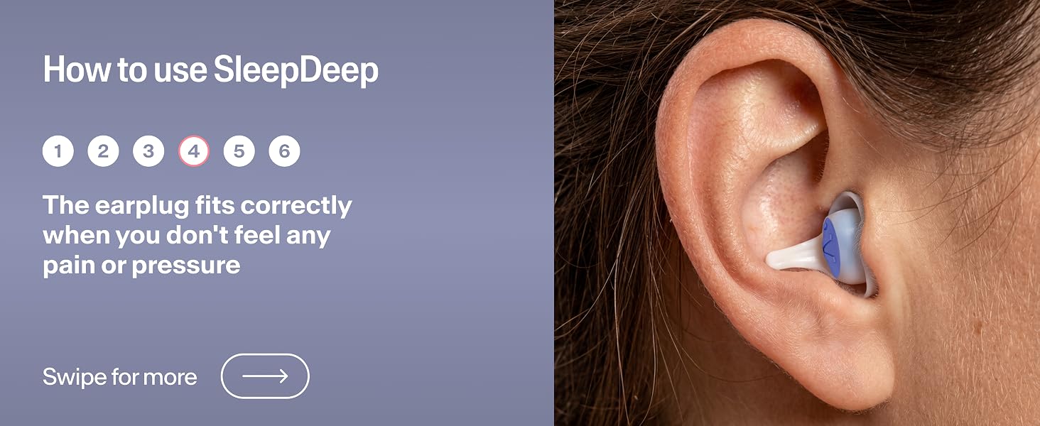 Steps on how to use Alpine SleepDeep sleeping ear plugs for side sleeper
