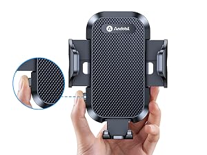 a hand holding a microphone with a blue button.