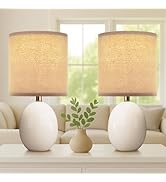 Dawnwake 17.3" Table Lamp Set of 2 for Living Room Bedroom, Bedside Lamps for Night Stands, Desk ...