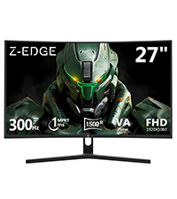 Z-Edge 27 inch Curved Gaming Monitor, FHD 1080P 300Hz 240Hz PC Monitor, Ultra-Fast MPRT 1ms Curved M...