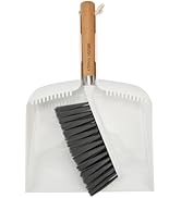 Small Broom and Dustpan Set, Multipurpose Dustpan and Brush Set with Wood Handle Teeth,13 x 8.7 i...