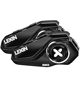 LEXIN G2P Motorcycle Helmet Bluetooth Headset, Group Intercom Communication Systems, FM Radio/ 6 ...