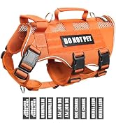 WINSEE Mesh Dog Harness with 10 Pet Patches for Medium Service Dog in Training, Breathable Tactic...