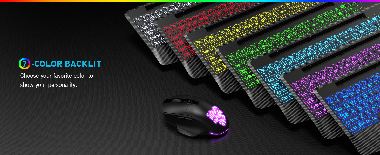 backlit keyboard and mouse wireless