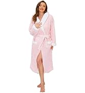 HEARTNICE Plush Long Hooded Robes for Women, Soft Fluffy Womens Fleece Robe Thicker Warm Bathrobes