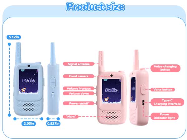 small handheld walkie talkies 2 pack