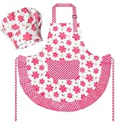 R HORSE 2Pcs Kid Apron Chef Hat Set Children Kitchen Apron Dress up Role Play Chef Toy Funny Cook...