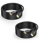 UVOOI Long HDMI Cable 25 FT 2-Pack, 4K HDMI Cable 25 Feet High Speed HDMI Cord 2.0 4K@60Hz, 2K 14...