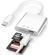 USB C SD TF Card Reader for iPhone 17/16/15 with PD 30W Charging, 3-in-1 Type C Trail Camera Adap...