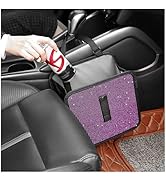 wedfish Foldable Car Trash Cans with Rhinestone,Bling Car Trash Bin for Seat Organizer &amp; Decorati...