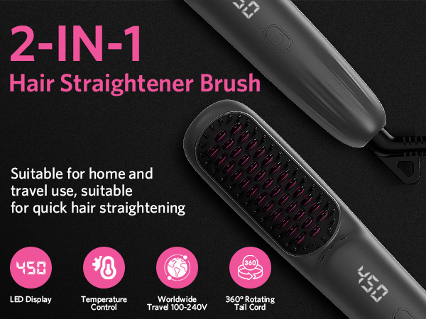 2-IN-1 Hair Straightener Brush