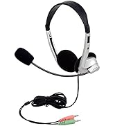 Egghead EGG-IAG-1007-SO-10 Stereo School Headphones W/Boom Microphone, black (Pack of 10)