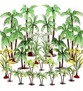 Vhxmaizxn 20 Pcs Model Palm Trees Miniature Coconut Plastic Scenery Tree Diorama Artificial Rainf...