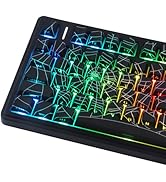 Tsungup Custom Keycaps,130 Keys PBT Cool Black Spider Web Side Printed Keycaps,Cherry Profile Key...
