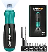 GRENPRO 4V Electric Screwdriver, Rechargeable Cordless Screwdriver Set with 10 Bits, LED Light, L...