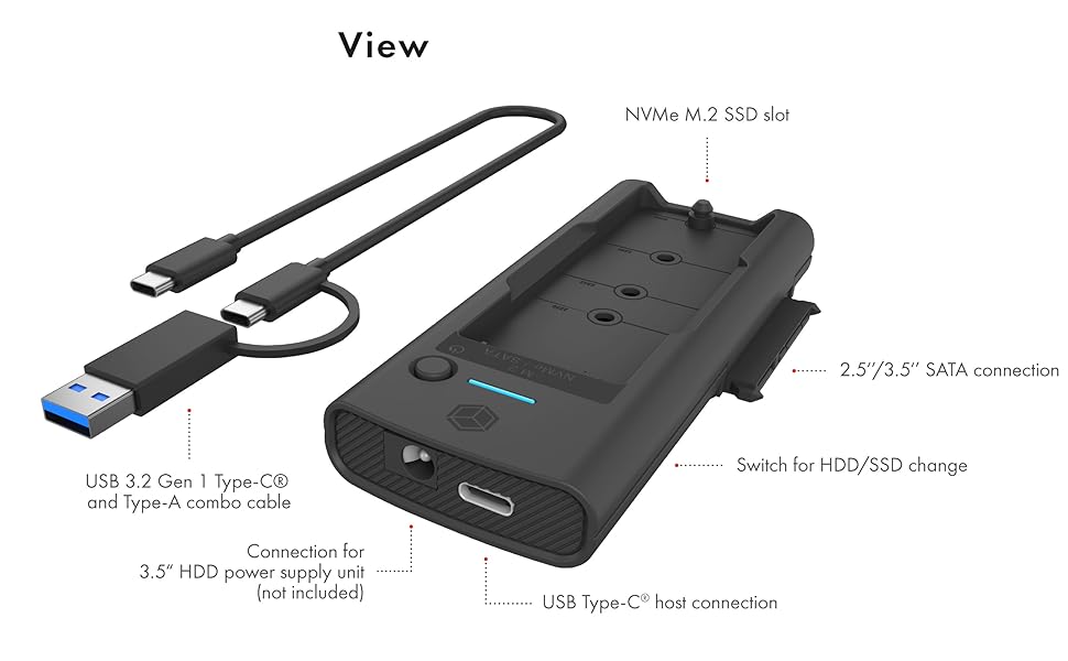 ssd dock hard drive reader