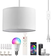 XINGZHI Plug in Pendant Light, Hanging Lamp with RGB Smart Bulb, Hanging Lights with Plug in Cord...