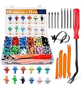 GOOACC 420Pcs Fender Moulding Clips Assortment Kit with Sealer Door Trim Panel Retainer for Toyot...