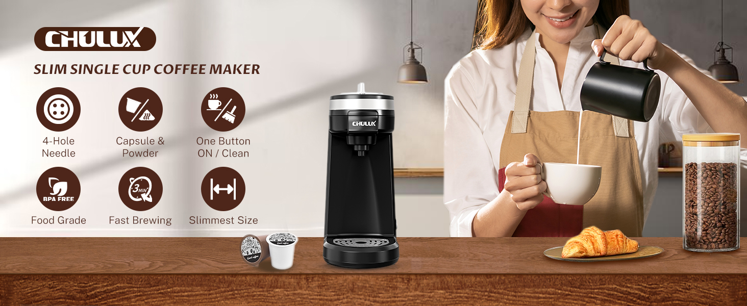 Fresh and hot coffee brews right into your cup or mug, there&amp;#39;s no mess left to clean and no waste.