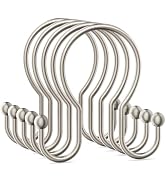 OEH Shower Curtain Hooks, 12 Pcs Minimalist Shower Curtain Rings, Metal Shower Curtain Hangers, D...